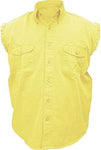 Mens Yellow Cotton Twill Sleeveless Shirt AL-2907-3XL