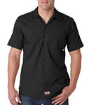 Dickies Occupational Workwear LS535BK L Polyester/ Cotton Men's Short Sleeve Industrial Work Shirt, Large, Black