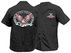 Lethal Threat USA Eagle Work Shirt , Size: Lg, Primary Color: Black, Distinct Name: Black, Gender: Mens/Unisex FE50104L