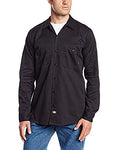 Dickies Occupational Workwear LL307BK 5XL Cotton Men's Long Sleeve Industrial Work Shirt, 5X-Large, Black