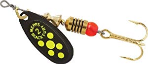 Mepps Black Fury Plain Treble Fishing Lure, 1/6-Ounce, Chartreuse Dot