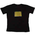 Smiling Face Pattern Sound Activated Light up and down LED Light EL T-Shirt XL