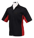Chef Works CSMC-BRM-L Men Universal Contrast Shirt, Black / Red, Large
