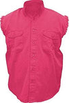 Mens Red Cotton Twill Sleeveless Shirt AL-2905-S