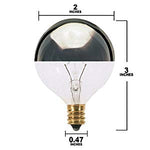 Satco S3246 120-Volt 60-Watt G16.5 Candelabra Base Light Bulb, Silver Crown
