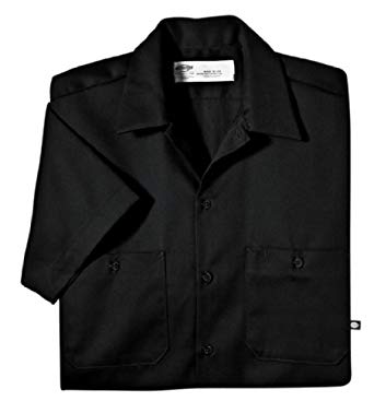 Dickies Occupational Workwear LS307BK 5XL Cotton Men's Short Sleeve Industrial Work Shirt, 5X-Large, Black
