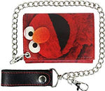 Bioworld Sesame Street Elmo Large Face Printed Tri-Fold Wallet with Chain