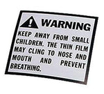 1 Roll of 500 2" x 2" Suffocation Warning Peel and Stick Labels
